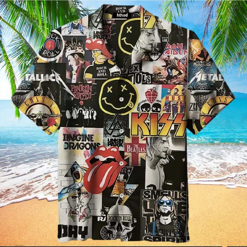 Vintage Rock Band Logo 3D All Print Hawaiian Shirt