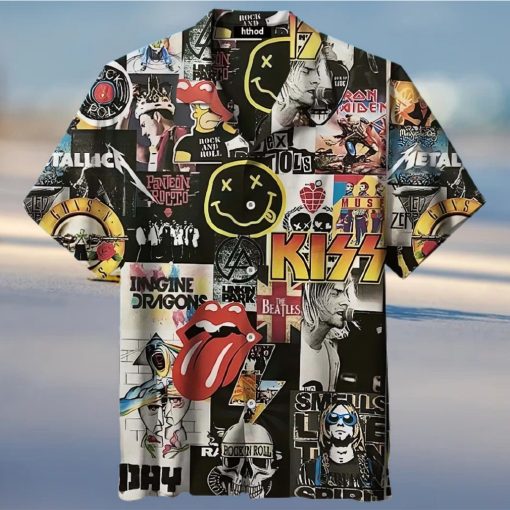 Vintage Rock Band Logo 3D All Print Hawaiian Shirt