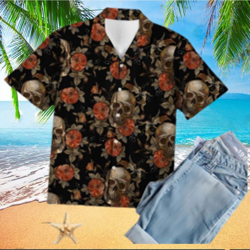 Vintage Skull Aloha Hawaiian Shirt