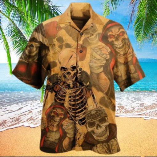 Vintage Skull Boxing King Hawaiian Aloha Shirt