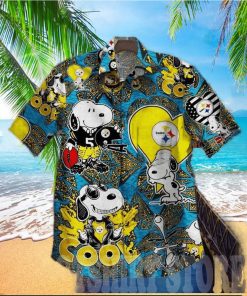 Vintage Snoopy And Pittsburgh Steelers Hawaiian Shirt And Shorts