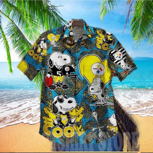 Vintage Snoopy And Pittsburgh Steelers Hawaiian Shirt And Shorts