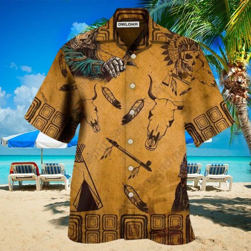 Vintage War Skull Hawaiian Shirt for Men