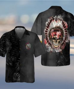 Vintage Wild West Native American Skull Hawaiian Shirt