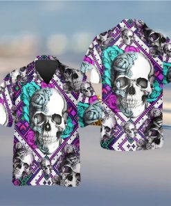 Violet Caro Skull Hawaiian Shirt