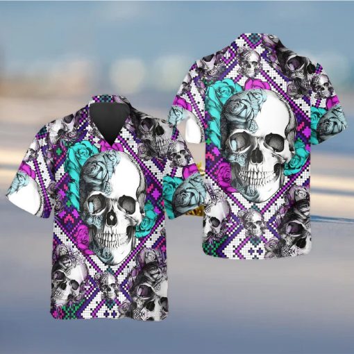 Violet Caro Skull Hawaiian Shirt