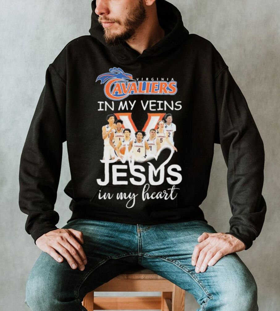 Virginia Cavaliers In My Veins Team Jesus In My Heart Shirt