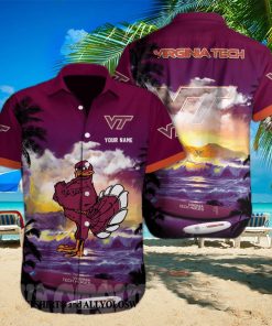 Virginia Tech Hokies NCAA Custom 3D Pocket Hawaiian Shirt