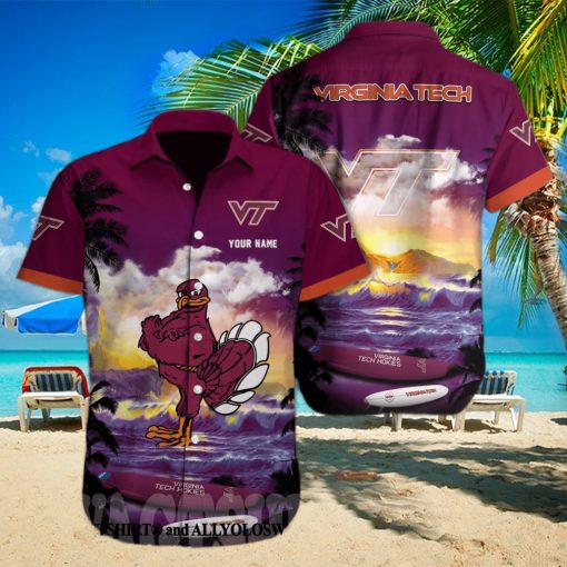 Virginia Tech Hokies NCAA Custom 3D Pocket Hawaiian Shirt