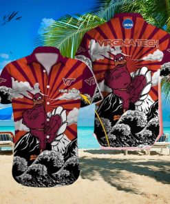 Virginia Tech Hokies NCAA Surf Custom Name Men And Women Sports Teams Hawaiian Shirt Gift