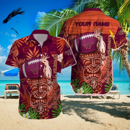 Virginia Tech Hokies Surf custom Name Men And Women Sports Teams Hawaiian Shirt Gift