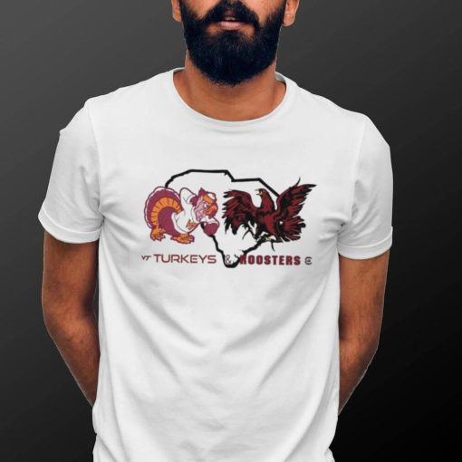 Virginia Tech Hokies Turkeys vs South Carolina Gamecocks Rooster shirt