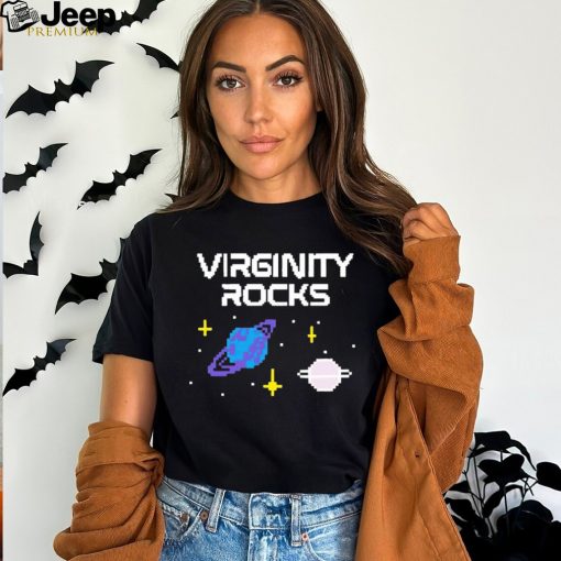 Virginity rocks pixel space shirt