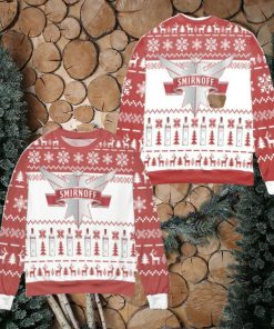 Vodka Smirnoff Red Label Logo Reindeer Christmas Ugly Sweater