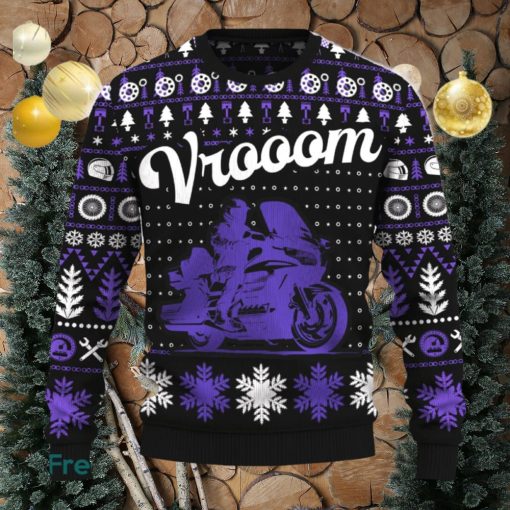 Vrooom Gold Wing Ugly Christmas Sweater New Pattern Motorcross Holidays Gift Fans