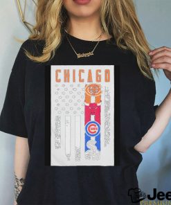 Chicago Sport Team Logo American Flag Shirt