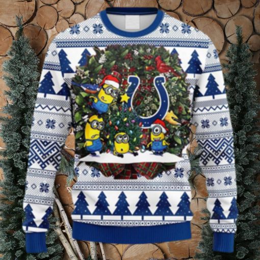 NFL Fans Indianapolis Colts Minion Christmas Ugly Sweater For Men Women