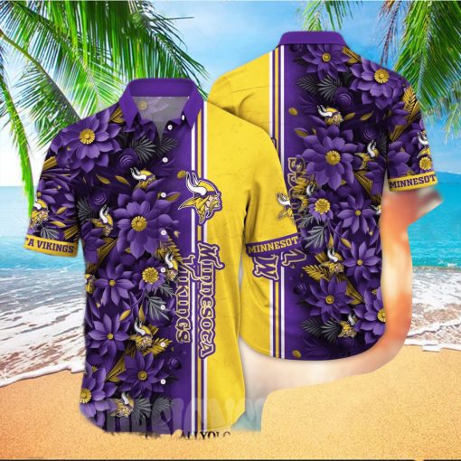 Minnesota Vikings NFL Flower 3D Hawaiian Shirt