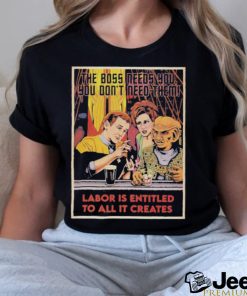 WGA The Boss Needs You You Don’t Need Them Labor Is Entitled To All It Creates Shirt,