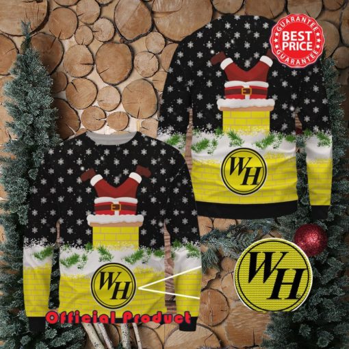 Waffle House Wool Santa Claus In Funnels Logo Ugly Christmas Sweater