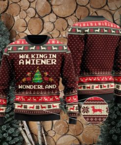 Walking In A Wiener Wonderland Christmas Sweater Dachshund Dog Dog Lover Christmas Party Ugly Sweater