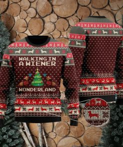 Walking In A Wiener Wonderland Ugly Christmas Sweater Dachshund Dog Dog Lover Gift For Men Women Dog