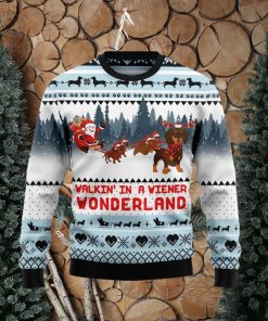 Walkin‘ In A Weiner Wonderland Dachshund Lover Dog Lover Ugly Christmas Sweater