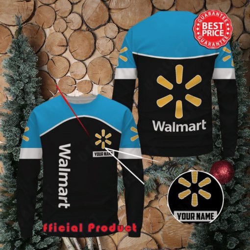 Walmart Custom Name Black Design Logo Ugly Christmas Sweater