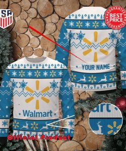 Walmart Custom Name White Design Logo Snowflake Ugly Christmas Sweater