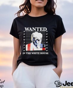 Wanted In The White House Donald Trump Us Flag Mugshot Shirt