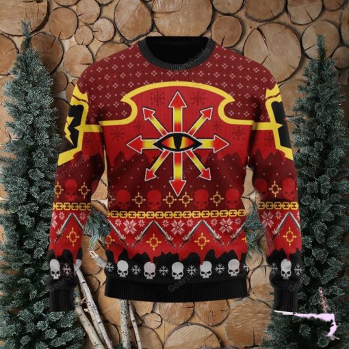 Warhammer 40K Chaos Reigns Khorne Iconic Ugly Sweater Christmas Sweatshirt 3D Printed