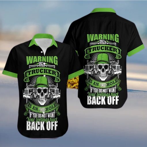 Warning This Trucker Skull Hawaiian Aloha Shirts Hawaiian Shirt