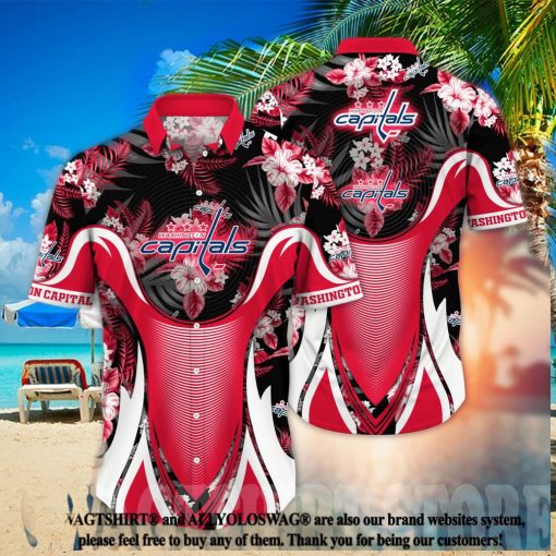 Washington Capitals NHL Flower Classic All Over Printed Hawaiian Shirt