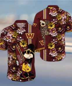 Washington Commanders Aloha Mick Pattern Hawaiian Shirt For Fans