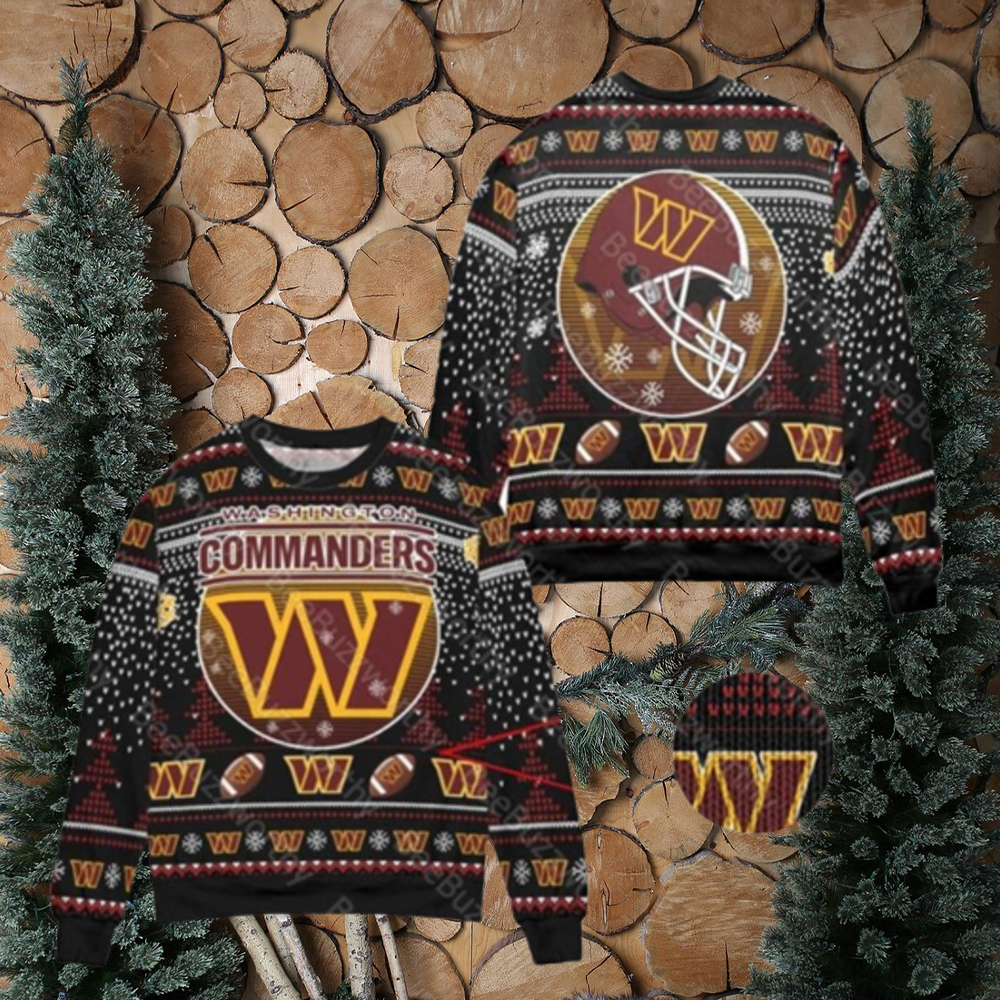 Washington Commanders Big Logo Ugly Christmas Sweaters