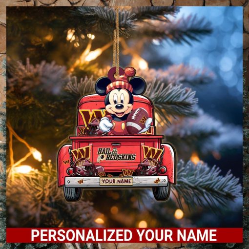 Washington Commanders Mickey Mouse Ornament Personalized Your Name Sport Home Decor