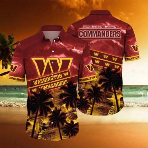 Washington Commanders NFL Flower Hawaiian Shirt Style Gift For Fans