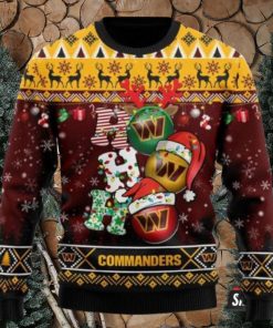 Washington Commanders NFL Ho Ho Ho Ugly Christmas Sweaters