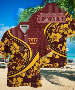 Washington Commanders NFL Us Flag Hawaiian Shirt Custom Summer Aloha Shirt