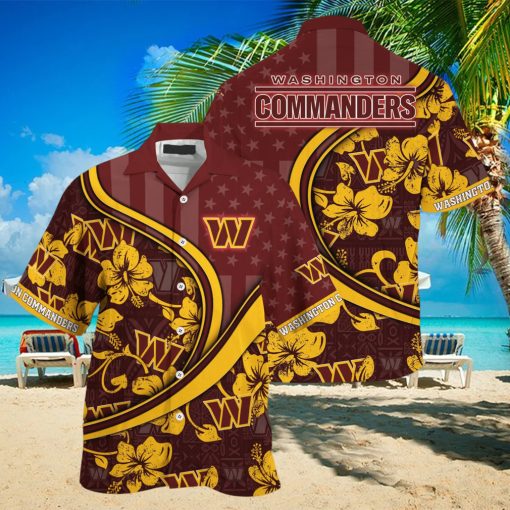 Washington Commanders NFL Us Flag Hawaiian Shirt Custom Summer Aloha Shirt