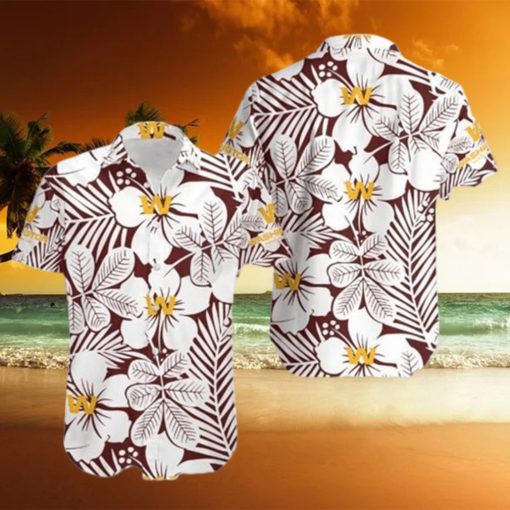 Washington Football Flower Pattern Hawaiian Shirt