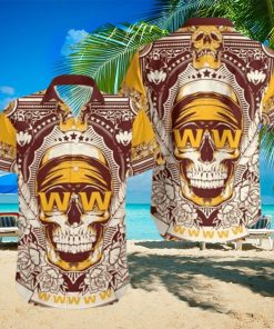 Washington Football NFL Skull Pattern Hawaiian Shirt