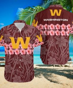 Washington Football Team Flower and Logo Hawaiian Shirt