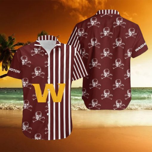 Washington Football Team Stripes and Skull Danger Hawaiian Shirt Gift For Halloween