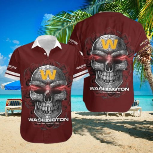 Washington Football Team Sugar Skull NFL Hawaiian Shirt