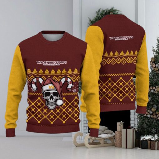 Washington Football Team Ugly Christmas Skull Xmas Sweater Hibernate Gift Mens Women