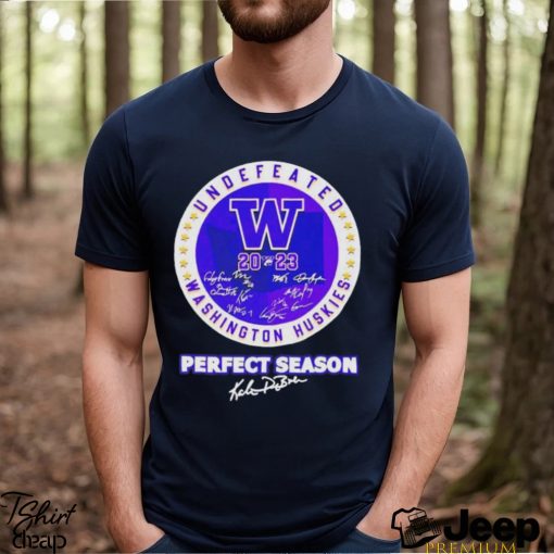 Washington Huskies 2023 Undefeated Perfect Season Signatures Shirt