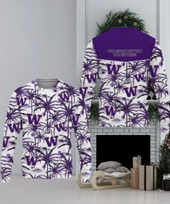 Washington Huskies Champions Sports Hawaiian Coconut Patterns 2023 Ugly Christmas Sweater Men And Women Gift For Fans Holidays