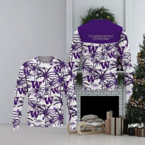 Washington Huskies Champions Sports Hawaiian Coconut Patterns 2023 Ugly Christmas Sweater Men And Women Gift For Fans Holidays