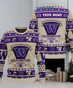 Washington Huskies Est 1861 Team Christmas Custom Name Ugly Sweaters